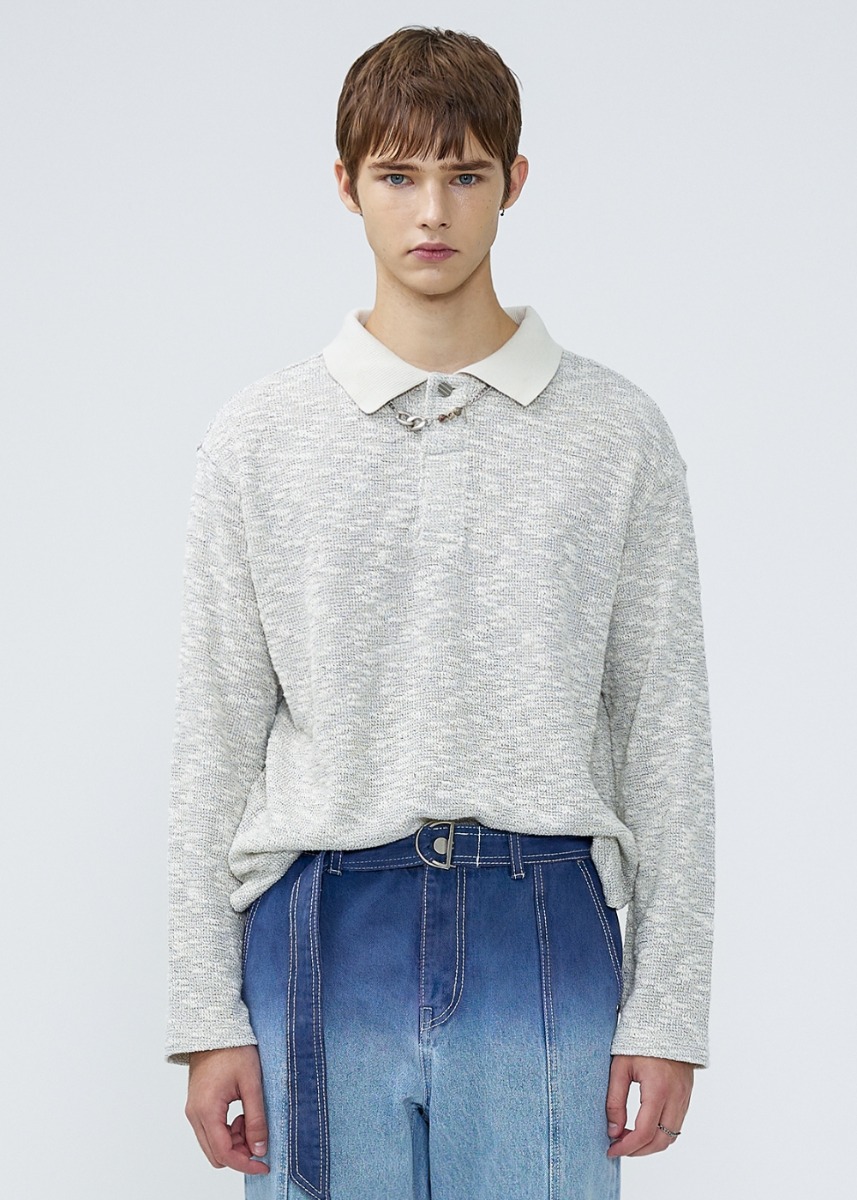 Collar Pullover Knit - WHITE