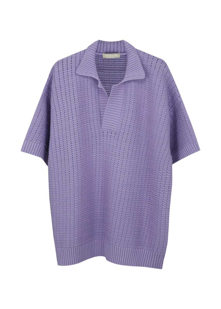 Lilac Half Knit Shirts - PURPLE