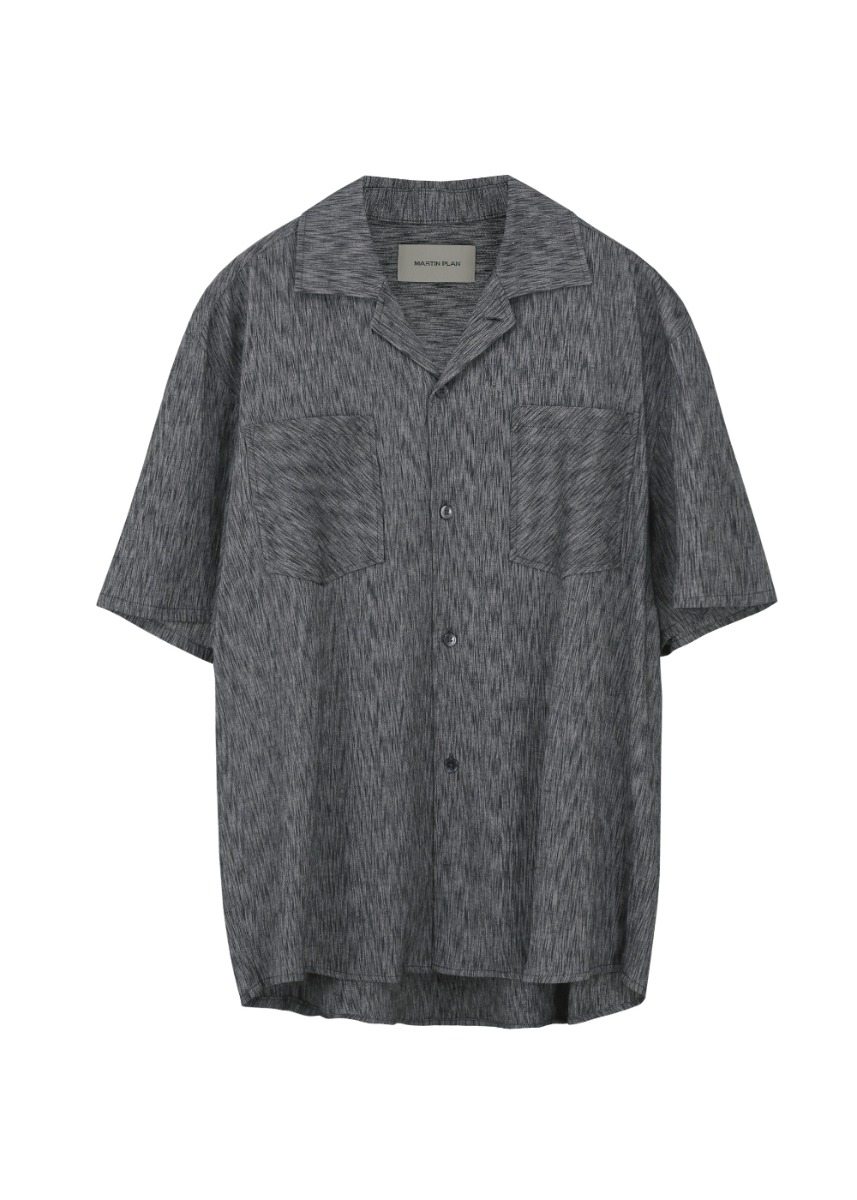 Bias Stripe Half Shirts - GREY