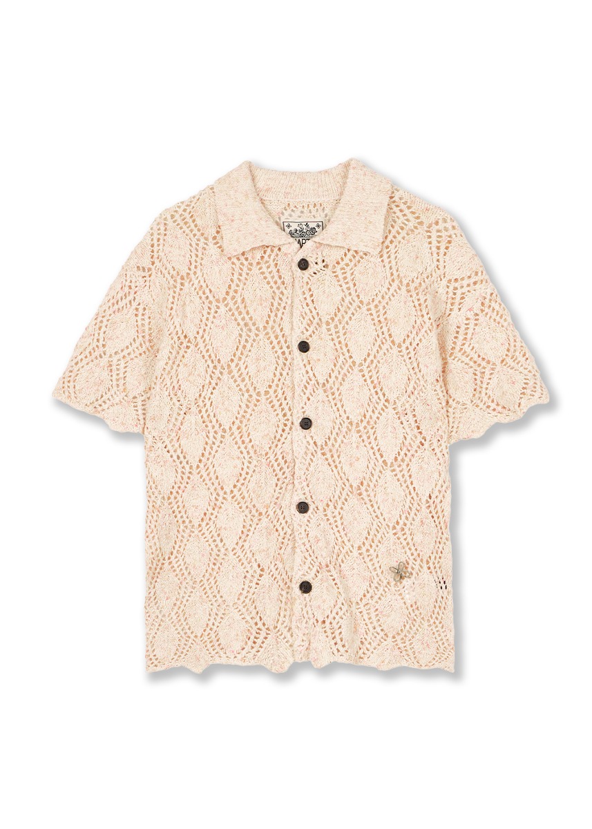 Hawaii Mix Knit Shirts - PINK