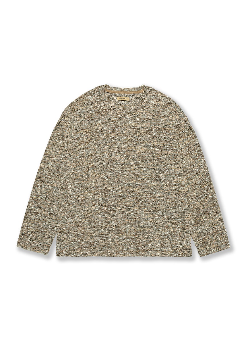 Color Mixed Long Sleeve - PALE BROWN